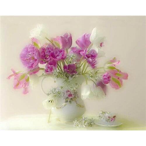 New 3D Diamond Painting 100% full square drill Home decoration Cross Stitch Mosaic Embroidery needlework tulip flower A5643R