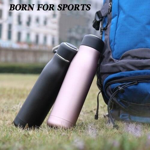 400ml/550ml Portable water bottle thermos cup mens and womens sports fitness stainless steel outdoor portable milk cup