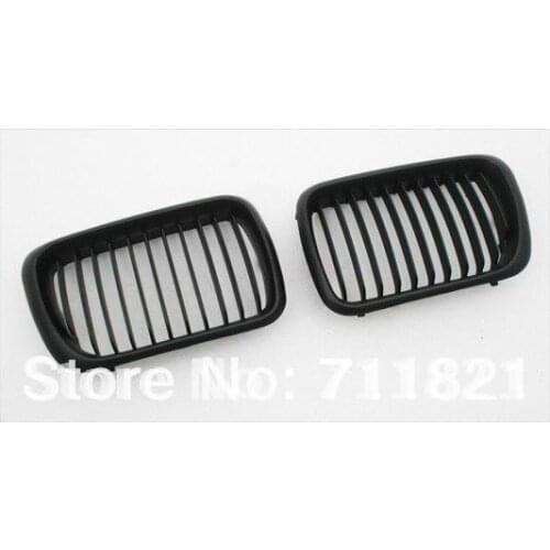 Front Euro Matte Black Kidney Grille For BMW E36 3-Series 1997-1999