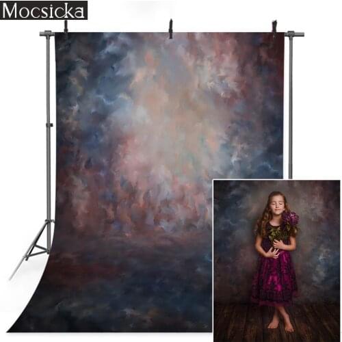 Pink Floral Abstract Portrait Backdrop Blue Texture Adult Newborn Children Birthday Art Background Photography Photo Studio