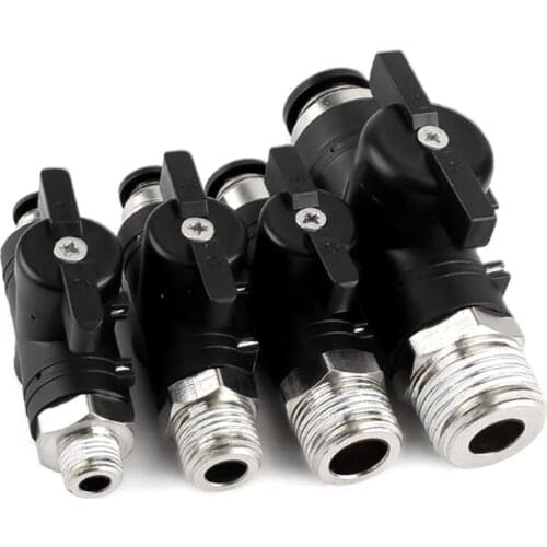 Hand Valve BC 6-01 8-02 Trachea Threaded Straight Ball Valve Switch 4 Points Manual Valve Quick Plug BUC Series