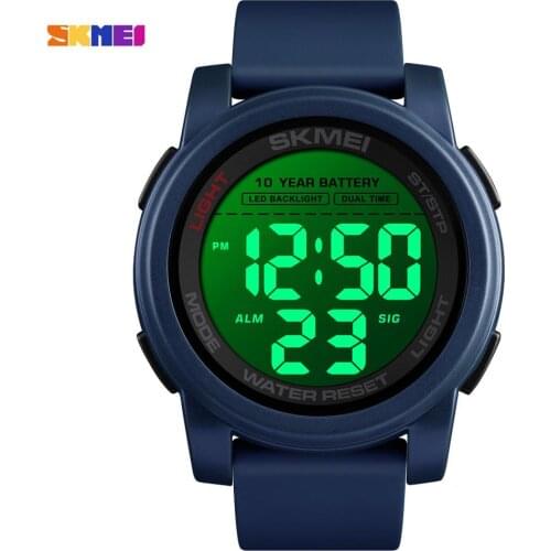 SKMEI Mens Watches Sport Wristwatches LED Back Light 2 Time Clock Waterproof Japan Movement Electronic Watch Relogio Masculino