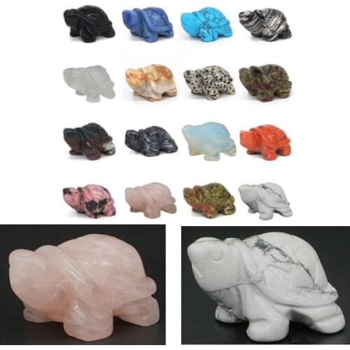 2" 1PCS Natural Crystal Tortoise Figurine Carving Animal Statue Mineral Turtle Lucky Reiki Healing Stone Gift Jewellery Making