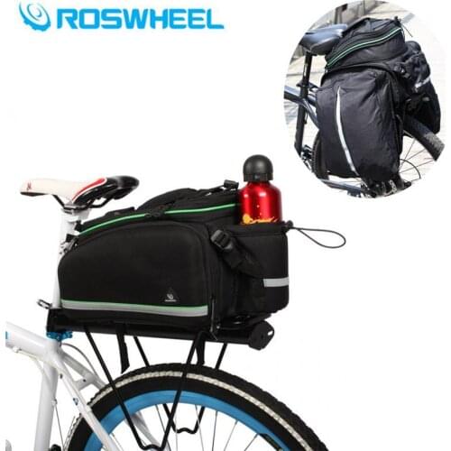 Roswheel Bicycle Rear Rack Bag 13-20L Foldable MTB Bike Double Pannier Bag High Capacity Basket Rack Trunk Bag Shoulder Handbag