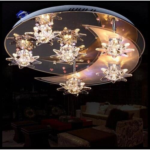 220-240V D50cm remote control LED Crystal Ceiling Lights led G4 bulbs included Modern Abajur Ceiling lamps led luminaria lampada