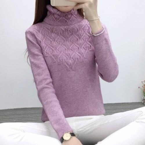 OHCLOTHING Sweaters And Pullovers For Women 2018 Autumn Winter Solid Turtleneck Knitwear Female Casual Elastic Loose Coat Femme