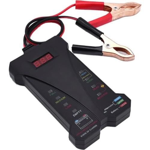 Battery Tester 4V-20V Charging System Meter Battery Voltage Tester with 8 LED & Sound Indicator, Digital Battery Analyzer