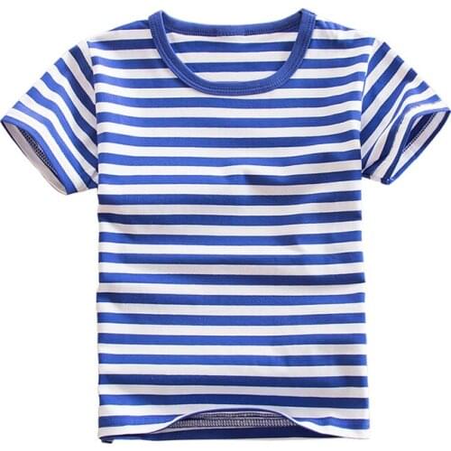 Boys Tops 2018 Kid T shirts Summer Children Clothing for Boys and Girls Striped Tee Shirt Short Sleeve Cotton Tops 3-16T BC004