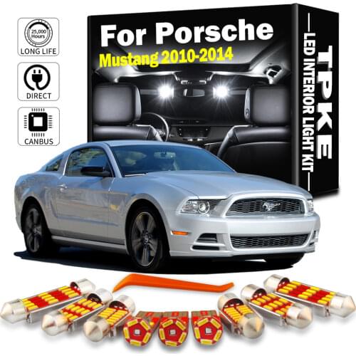 TPKE 9X White LED Lights Interior Package Kit For 2010-2014 Ford Mustang Map Dome Trunk License Plate Light