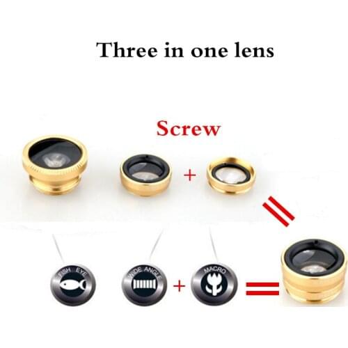 Universal 3 In 1 Clip Fisheye Lens Camera Fish Eye Wide Angle Macro Lenses For Iphone 7 6 6s 5 4s Samsung Huawei Sony Xiaomi