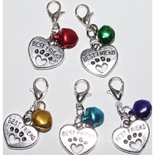 Vintage Silvers Mixed BELL Best Friend Paw Prints Clip Charms Pendant For Jewelry Making Findings Bracelets Crafts Hot S602