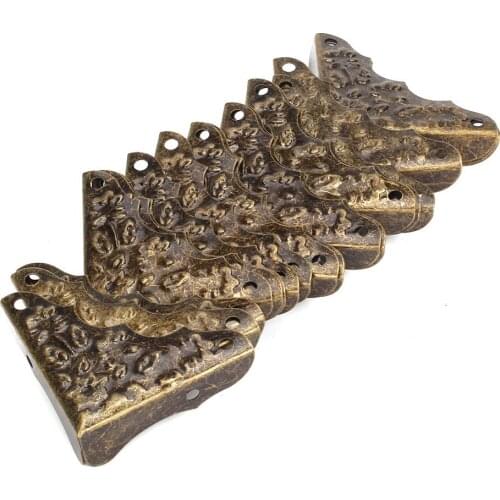 Vintage Antique Decorative Corner Protectors Guards Desk Edge Cover Bronze Pack Of 20