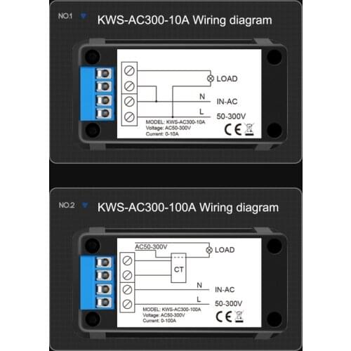 AC 50-300V Voltmeter Ammeter Power Energy Meter LED Digital AC Wattmeter Electric Meter with Reset Function 0-100A