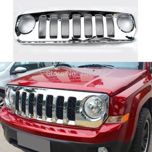 Wotefusi Front Center Frame Grille Grid Guard Trim Cover For Jeep Patriot 2011 2012 2013 2014 2016 [QP1035]