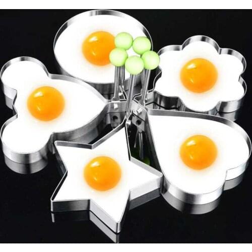 5 Style Stainless Steel Fried surprise cooking Eggs Shaper Pancake Mould Omelette Mold Frying Egg Cooking Tools Kitchen Gadget