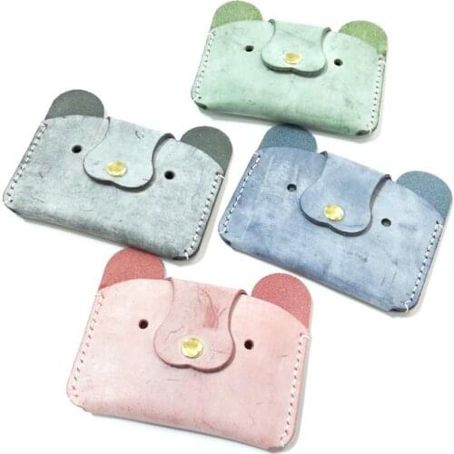 Bemoreal women wallets Genuine Leather Handmade luxury Organizer Wallets dog print coin bag Short Hasp misty wax leather Purse