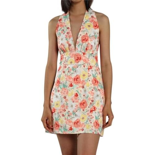 Women Sexy Hollow Bandage Cross Halter Dress Fashion Slim Sleeveless Clothing Street Lady Street Trend Mini Dresses 2021 New