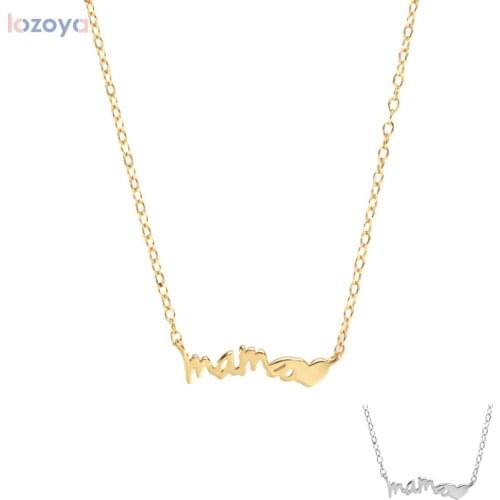 Lozoya 925 Sterling Women Jewelry Silver Mama Pendant Long Chain Necklace 2020 Rock Punk Fashion Plain Gift Fine Jewels