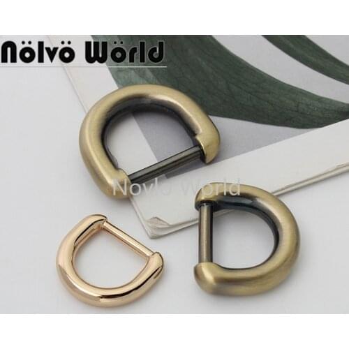10-50 pieces 4 colors 15mm 16mm 17mm die-casting brush antique d ring for chain purse samall D ring bag accessories