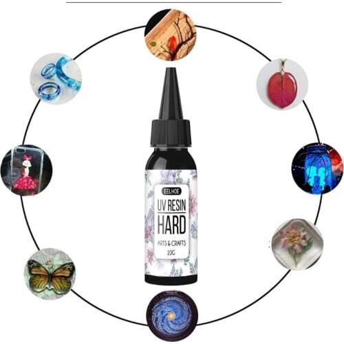 10ml 20ml 30ml 50ml 100ml 200ml UV Resin Hard Type Crystal Clear Glue Curing