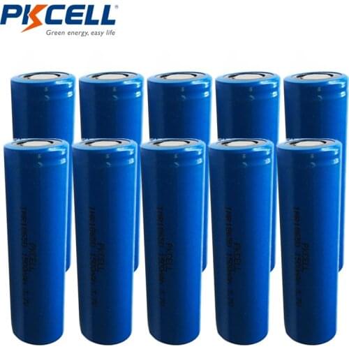 10PCS PKCELL IMR 18650 Battery 3.7V 1500mAh Rechargeable Li-ion Battery Batteries Bateria Baterias