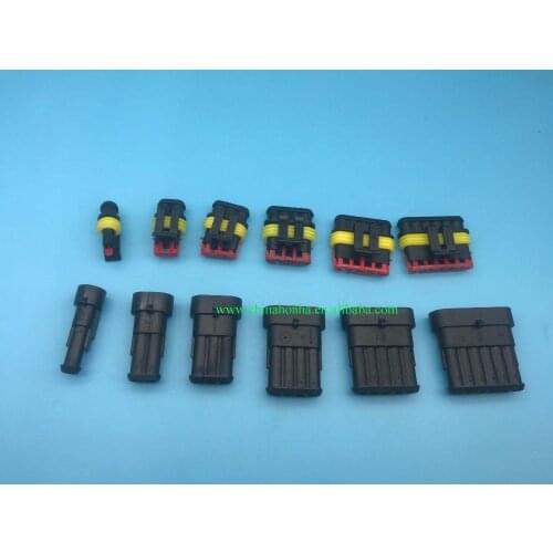 100 pcs super seal AMP Tyco connector 1.5 Kit 1/2/3/4/5/6 Pin Female and Male Waterproof connector Automotive Connector Plug