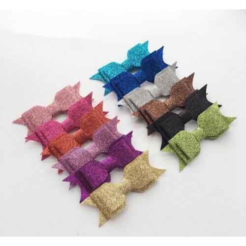 12pcs/lot Candy Hair Bows Bowknot Hair Accessories Hairpin Clips Glitter Rainbow Tie Party DIY Headwear Cute Girls Sequin Barret