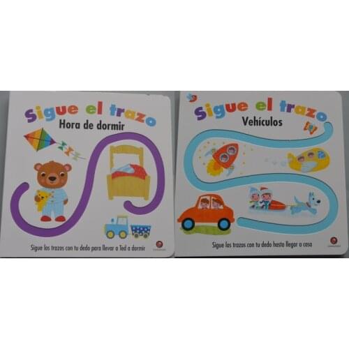 2 Books Parent Child Kids Baby Spanish Book Early Education Enlightenment Cute Track Picture Learning Cardboard Book Age 0 - 3