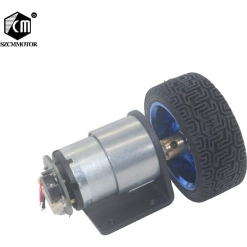 37mm Diameter Geared Motors 12V 24V DC Gear Motor With Encoder and Wheel Kit For DIY JGB37-520 Gearmotor