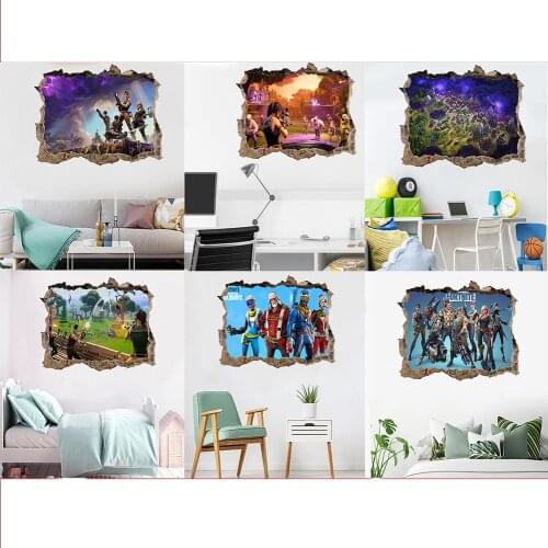 Fortnite Game 3D Wall Sticker Bedroom Living Room Stickers Wall Decoration Fortress Night Anime Poster Home Decor for Kids Boys