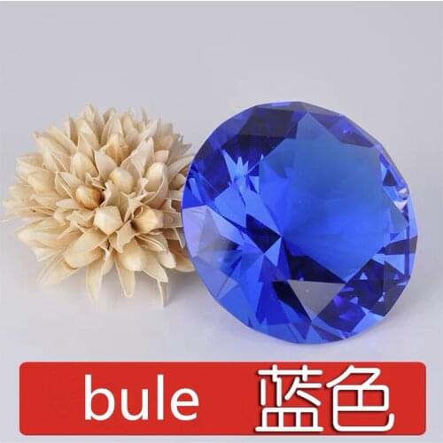 80mm color Clear Crystal Diamond Shape Paperweight Glass Gem Display Ornament Wedding Home Decoration Art Craft Material Gift