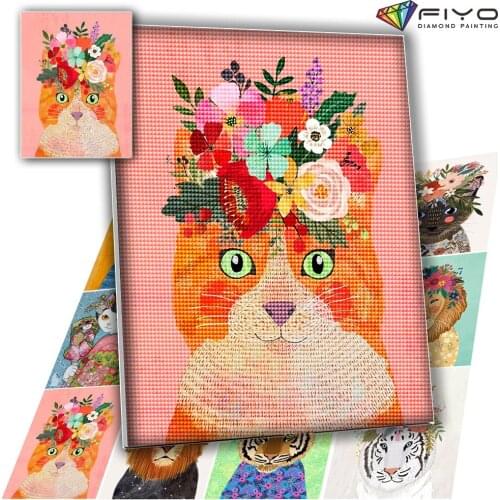 5D DIY Diamond Painting Animal Flower Mosaic Full Drill Square/Round Diamond Embroidery Cross Stitch Set Home Wall Decoration