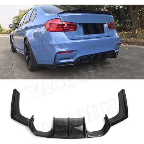 Carbon Fiber Car Rear Bumper Lip Spoiler Diffuser for BMW 3 Series F80 M3 F82 M4 2014-2018 Standard Convertible Rear Diffuser