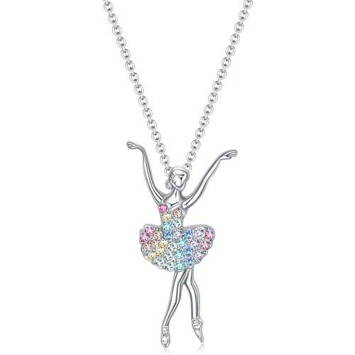 Ballerina Ballet Dancer Dancing Girl Colorful Tutu Pendant Necklace Jewelry Colar Feminino