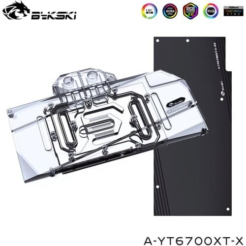 Bykski GPU Water Cooling Block For Yeston RX6700XT Graphics Card,Video Card Cooler,Full Cover,G1/4,A-YT6700XT-X