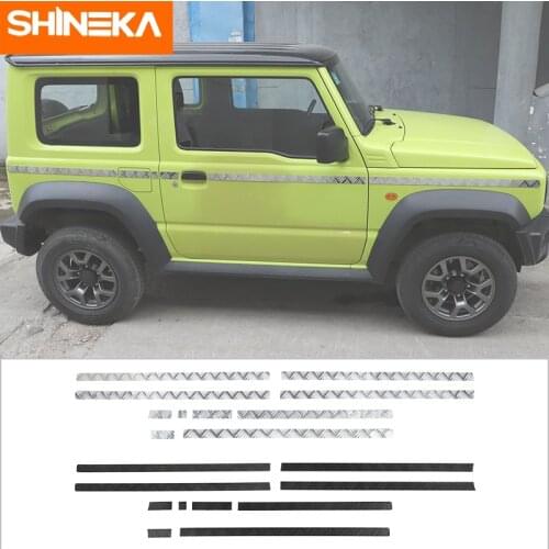 SHINEKA Chromium Styling For Suzuki Jimny Car Body Side Decoration Strips Trim Stickers For Suzuki Jimny JB74 2019+ Accessories