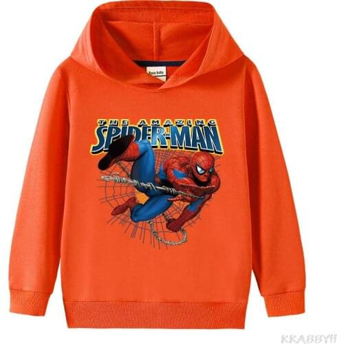 Disney Spider Man Girls Cartoon Sweatshirt Kids Hoodies Clothes Long Sleeve Cartoon Top Tees Children unisex Clothing