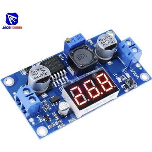 Diymore LM2596 DC-DC Buck Converter Step Down Board Power Supply Module DC 4.2 -40V to DC 1.25 -37V 2A 15W with LED Display