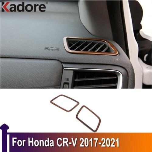 For Honda CRV CR-V 2017-2019 2020 2021 Carbon Fiber Air Conditonnal Vent Cover Trim AC Outlet Panel Frame Interior Accessories