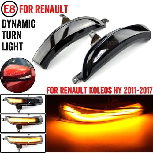 For Renault Koleos II 2012 2013 2014 2015 2016 MK2 Side Rearview Mirror LED Dynamic Turn Signal Light Flashing Indicator Blinker