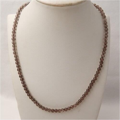 Hotsell 1 Strand Smoky Quartz Necklace Beads 4mm 12.1g fine jewelry for women pendant necklace jewelry accessories