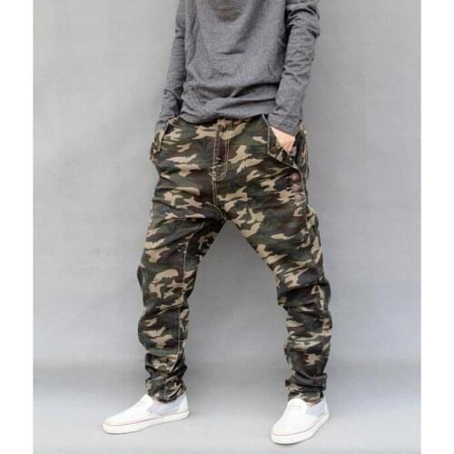Camouflage Pants Cotton Brand Trousers Loose Harem Pants Mens Joggers Hiphop Clothes Elastic Jeans Big Size L-6XL
