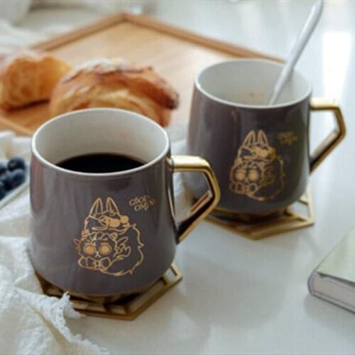 Cosmile Movie Good Omens Michael Sheen Angel Devil Ceramics Mug Cup Water Cosplay Limited Gift