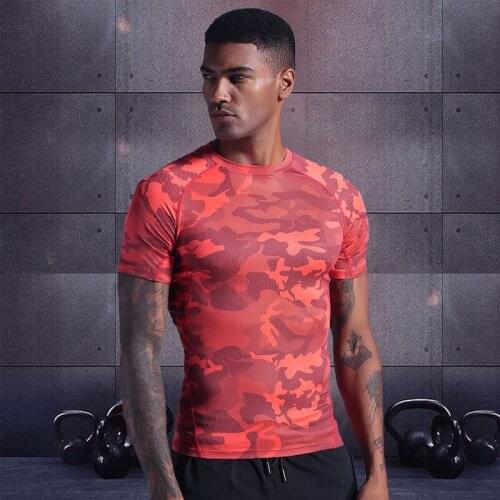 Compression Quick Dry Shirt Men Running Sport Slim Short T Shirt Male Gym Fitness Bodybuilding Workout Black Tops Clothes