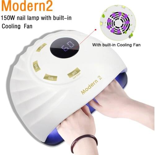 NEW 150W LED Nail Lamp Nail Dryer For Drying UV Gel Polish Varnish Cure Lamp Built-in Cooling Fan Smart Timing Manicure Tools