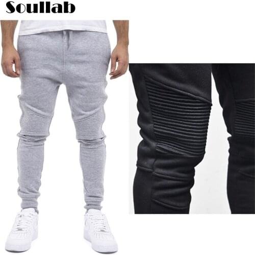 HOT 2019 Outdoor mens sports GYM Runway Running Muscle Men pants fitness Stitching design stripe thin leg man sweatpants
