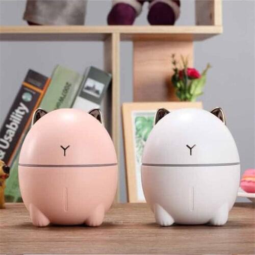 Cute Cartoon Air Humidifier 200ml Air Diffuser Aromatherapy Cat USB Mini Humidifier Aroma Diffuser Essential Oil LED Light Home