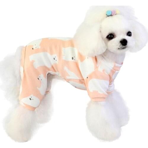 Cartoon Dog Jumpsuit Pajamas Small Dog Clothes Pants Overalls Yorkshire Poodle Bichon Pomeranian Schnauzer Pet Clothing Outfit