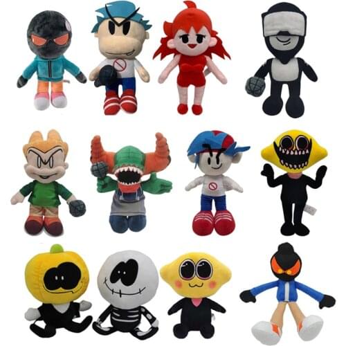 2pcs/lot Friday Night Funkin Skid Pump Friday Whitty Boyfriend Girlfriend Silver Pico Plush Toys Soft Stuffed Plush Toys Gift