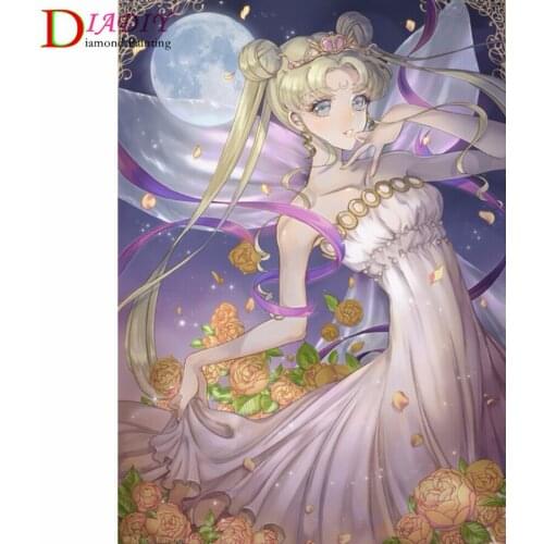 5D DIY diamond painting cartoon beauty girl cross stitch kit full set of diamond embroidery mosaic picture home decoration gift